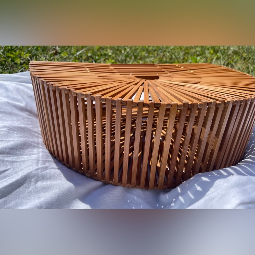 Vintage Bamboo Half-Moon Cage Bag - Picture 7 of 16